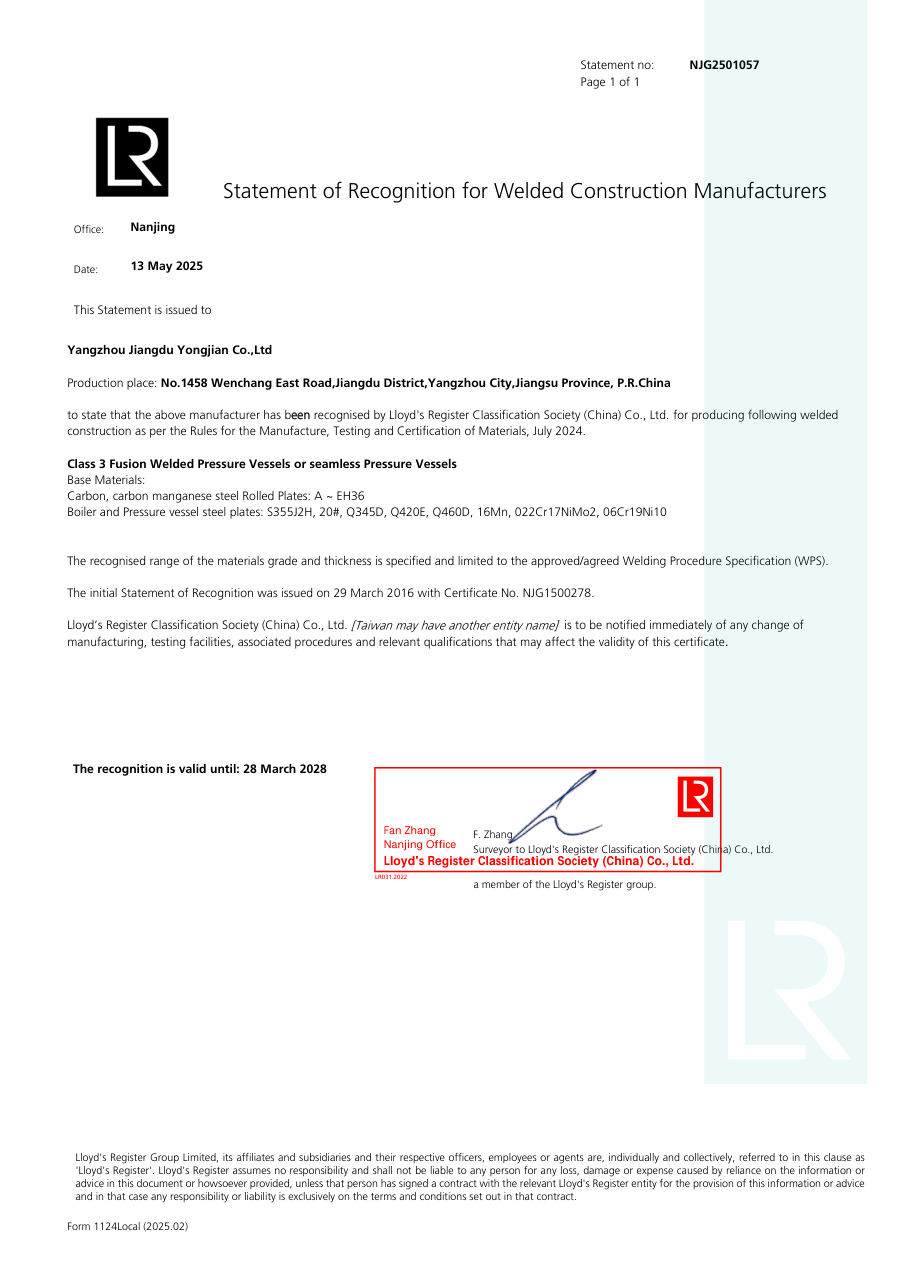 Lloyd’s Register Welded Construction Recognition